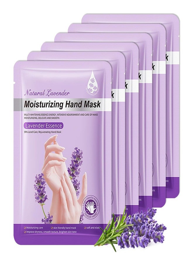 LZYLLS 6 Pairs Hand Masks Moisturizing Gloves, Hydrating Hand Mask Moisturizer Gloves Care for Dry Cracked Hands, Smooth Long Lasting Soft Firming Hand Mask Gift Set for Men Women（A - Image 1